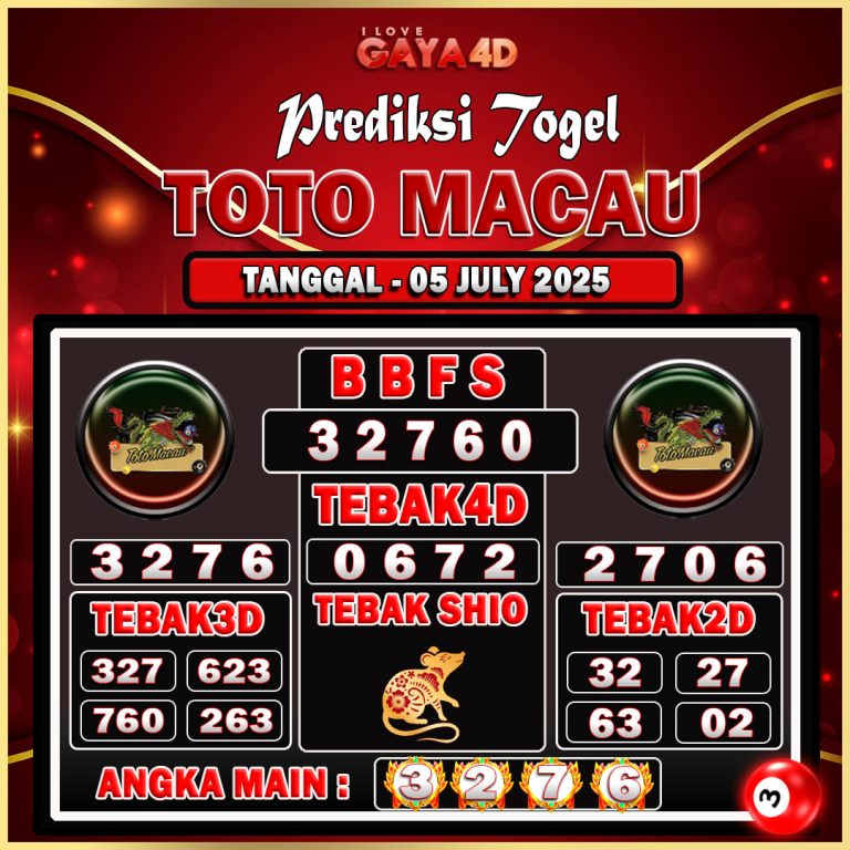 TOTO MACAU BULAN JULY 11