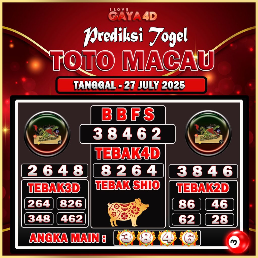 TOTO MACAU BULAN JULY 12