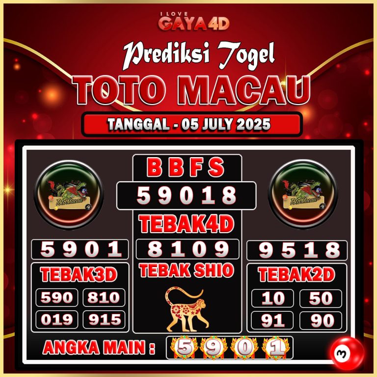 TOTO MACAU BULAN JULY 12