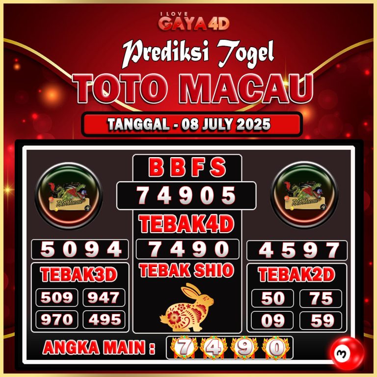TOTO MACAU BULAN JULY 13