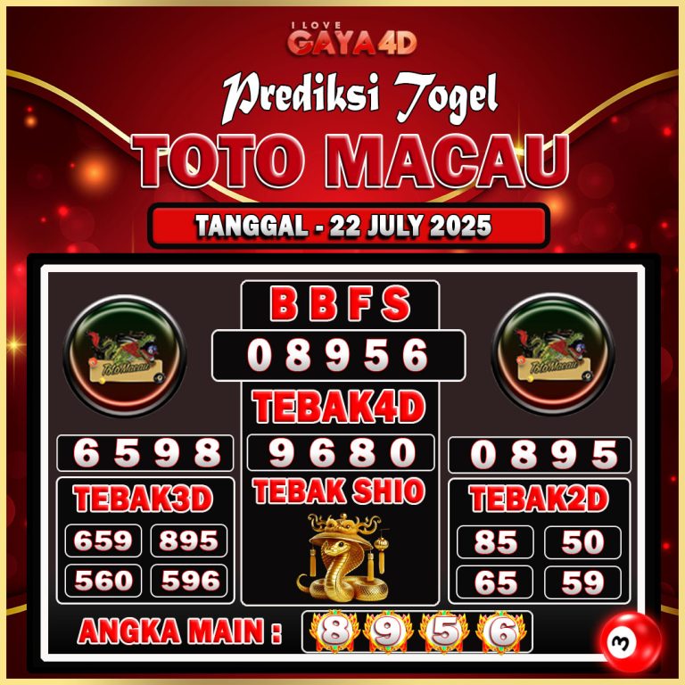 TOTO MACAU BULAN JULY 14