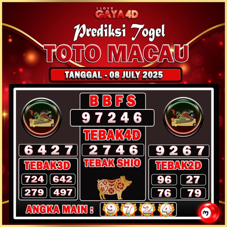 TOTO MACAU BULAN JULY 14