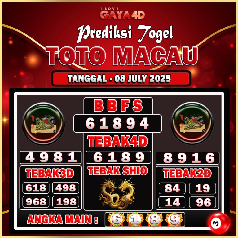 TOTO MACAU BULAN JULY 15