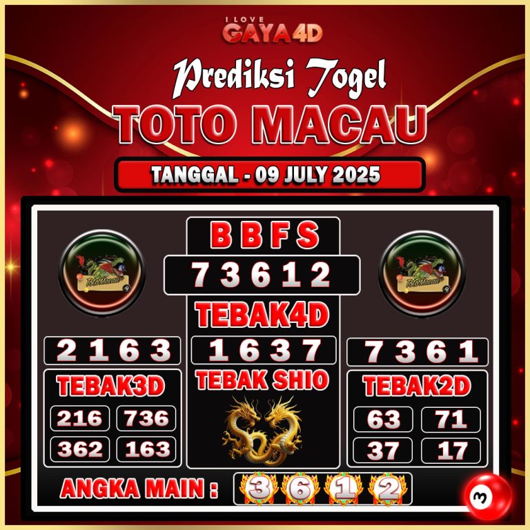 TOTO MACAU BULAN JULY 17