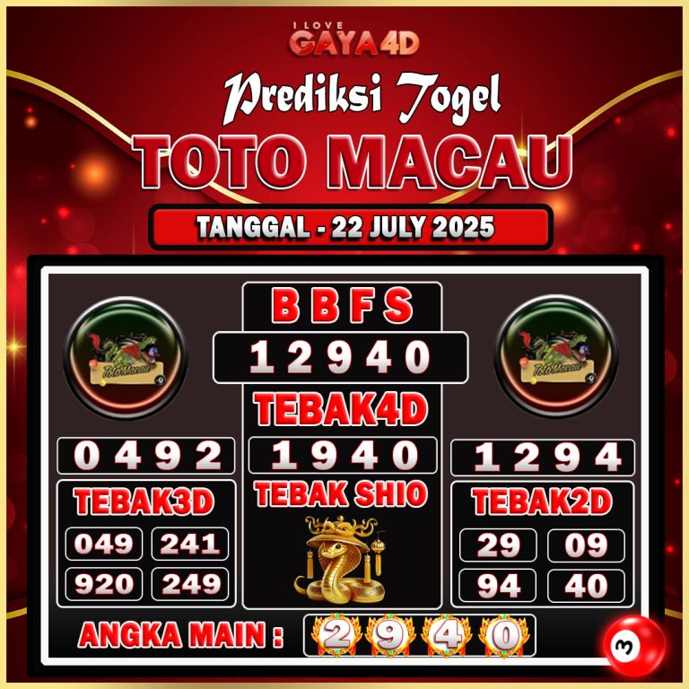 TOTO MACAU BULAN JULY 18