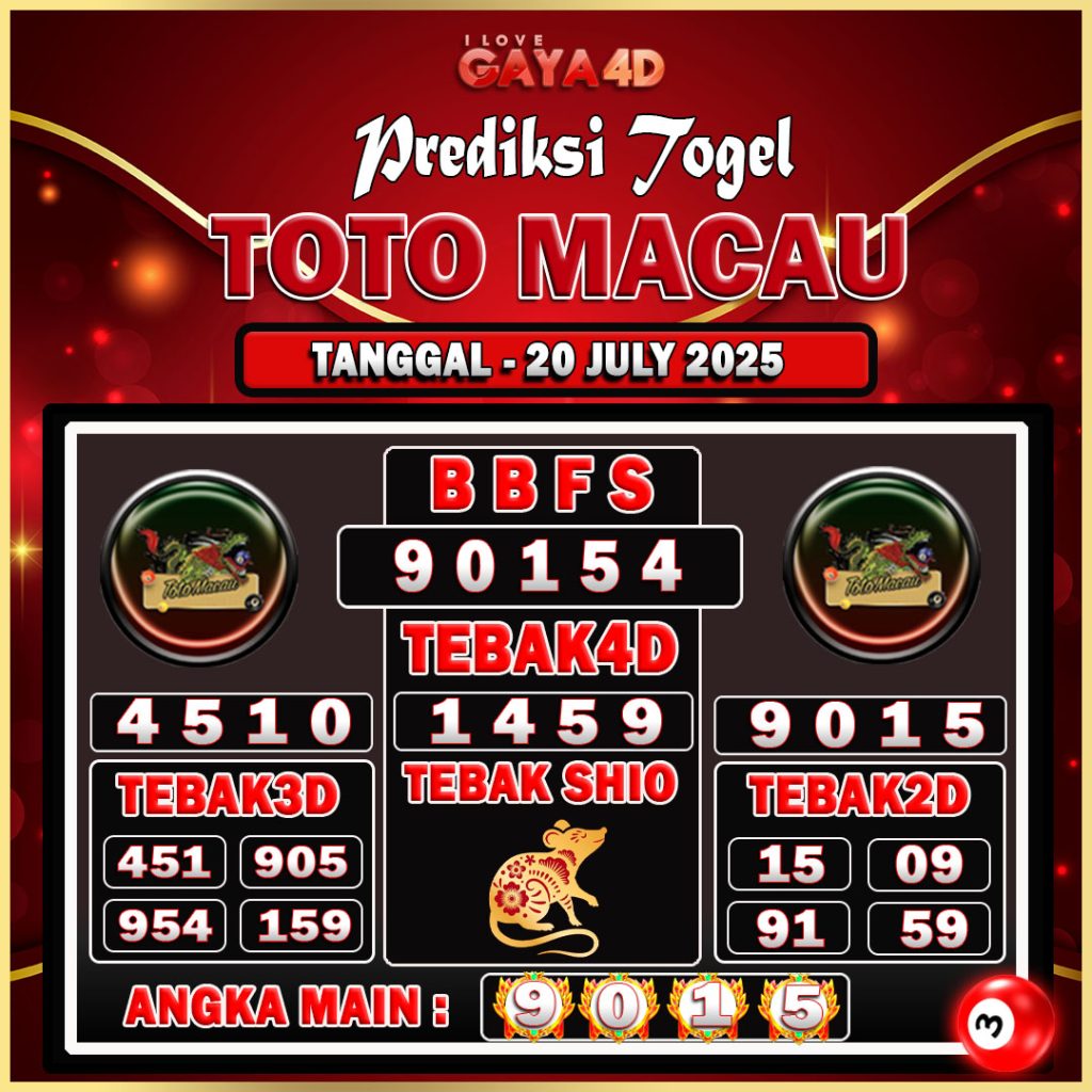 TOTO MACAU BULAN JULY 2