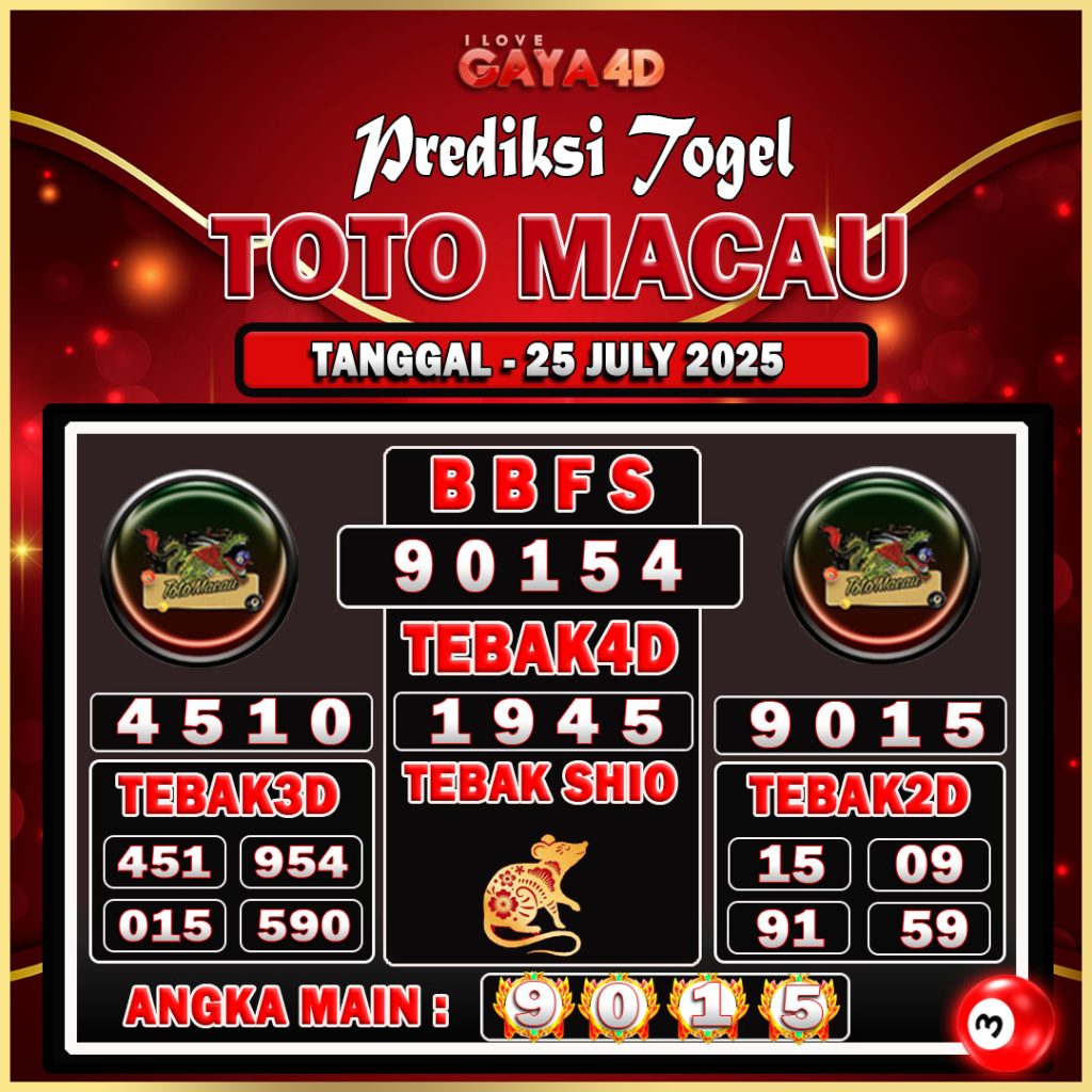 TOTO MACAU BULAN JULY 2
