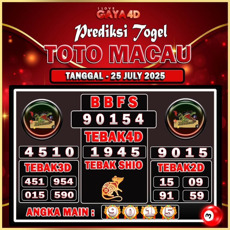 TOTO MACAU BULAN JULY 2