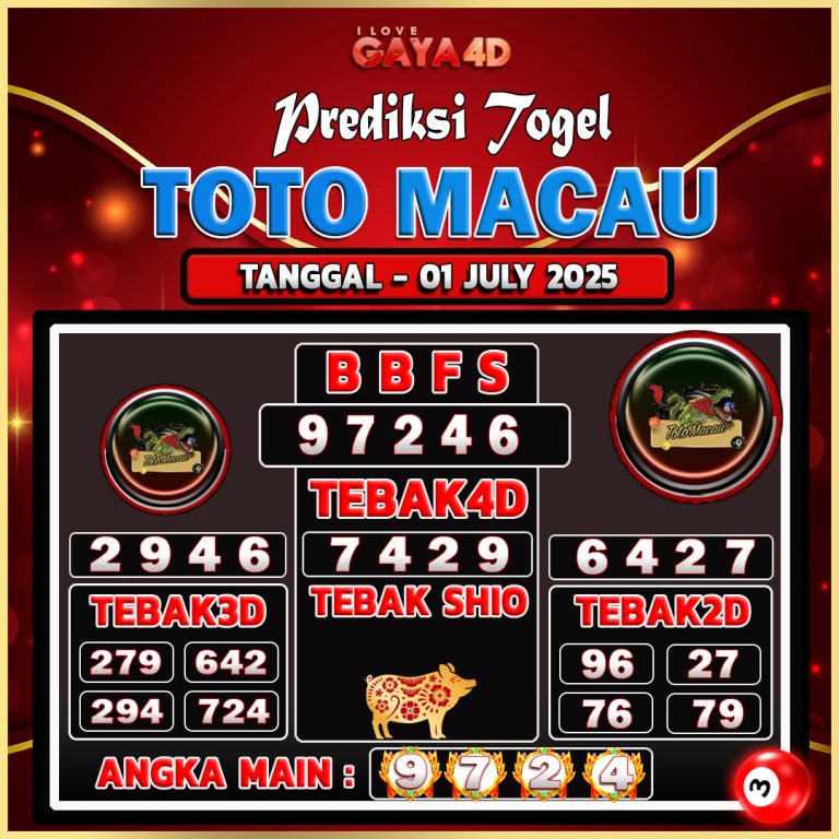 TOTO MACAU BULAN JULY 2
