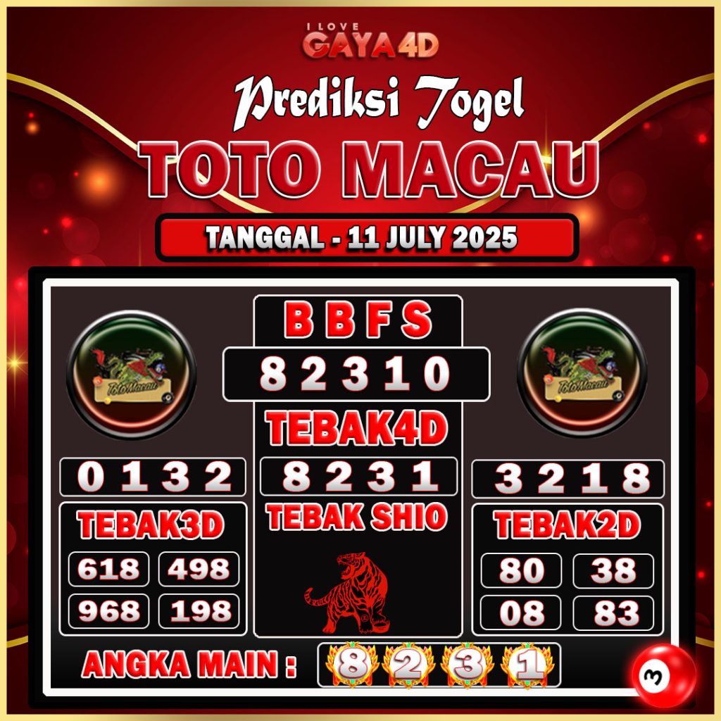 TOTO MACAU BULAN JULY 22