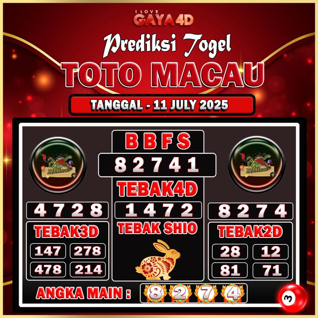 TOTO MACAU BULAN JULY 23