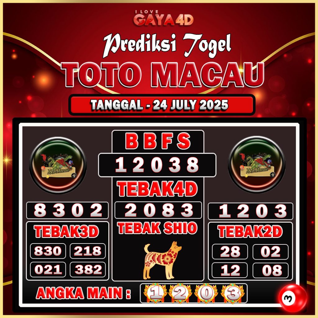 TOTO MACAU BULAN JULY 25