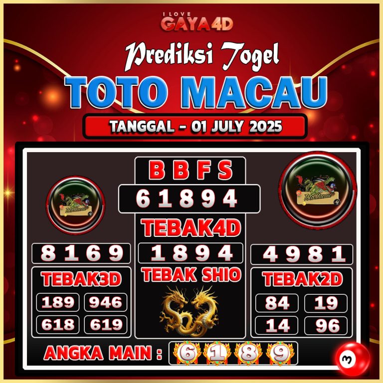 TOTO MACAU BULAN JULY 3