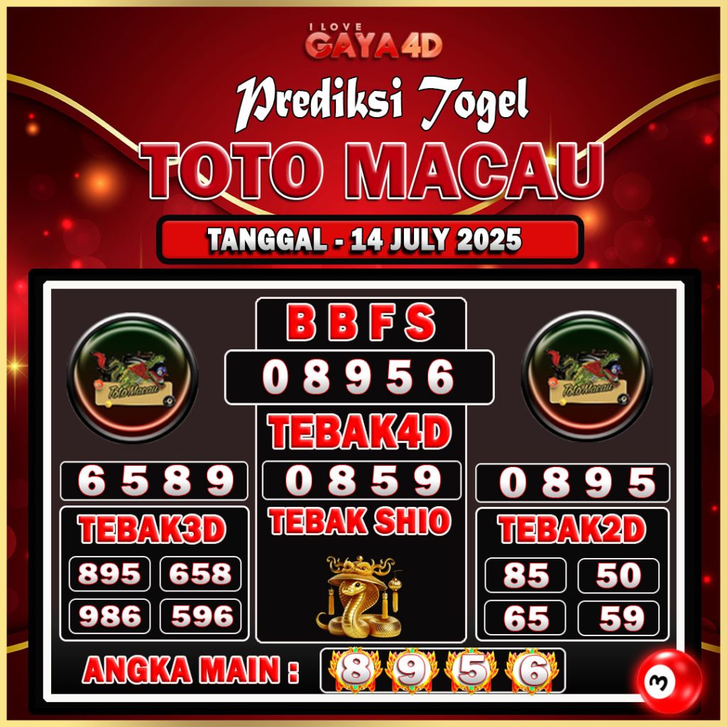 TOTO MACAU BULAN JULY 32