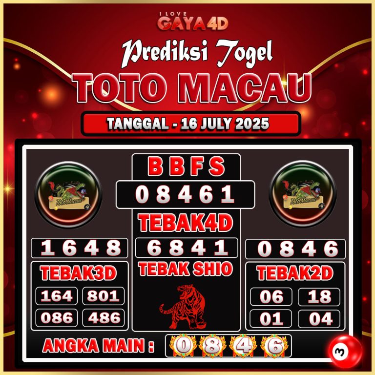 TOTO MACAU BULAN JULY 39