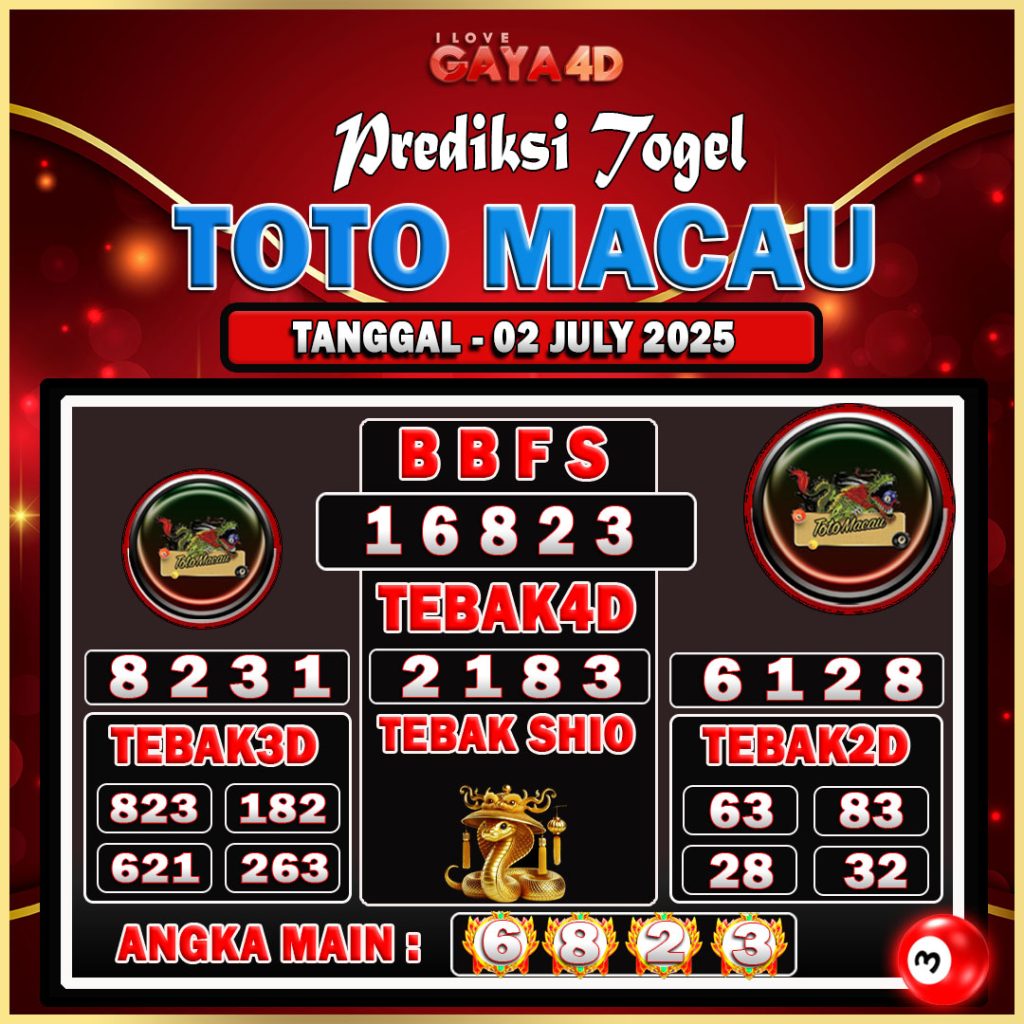 TOTO MACAU BULAN JULY 4