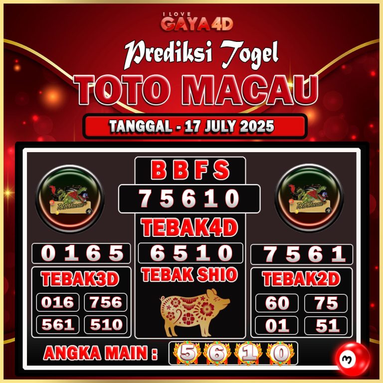 TOTO MACAU BULAN JULY 41