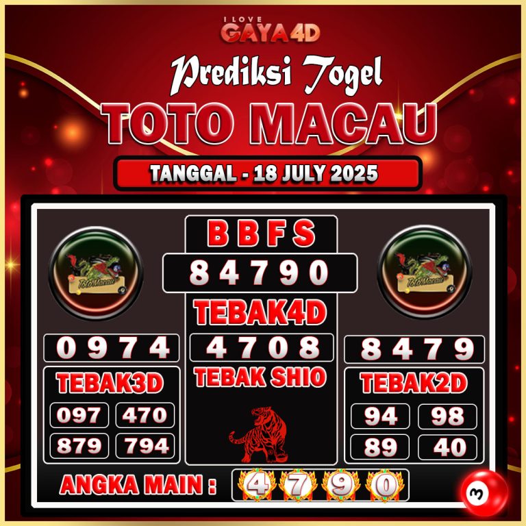 TOTO MACAU BULAN JULY 43