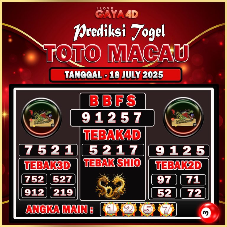 TOTO MACAU BULAN JULY 44