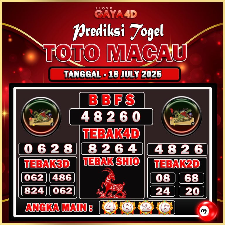 TOTO MACAU BULAN JULY 45