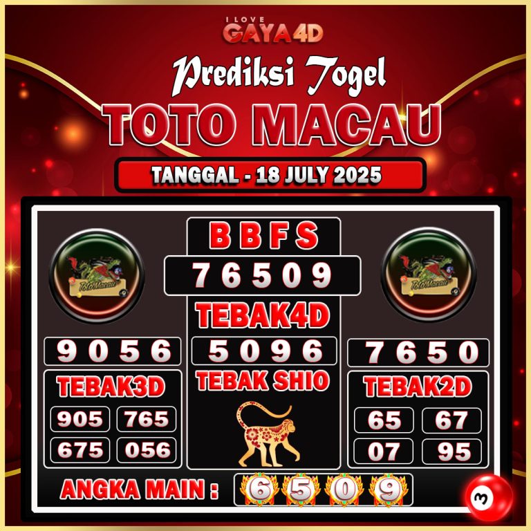 TOTO MACAU BULAN JULY 47