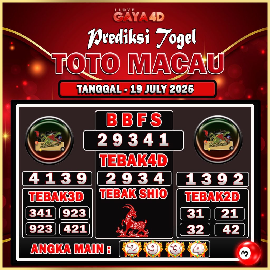 TOTO MACAU BULAN JULY 49
