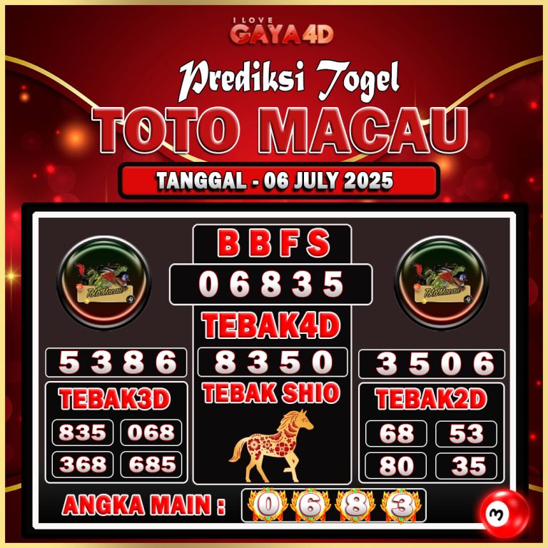TOTO MACAU BULAN JULY 5