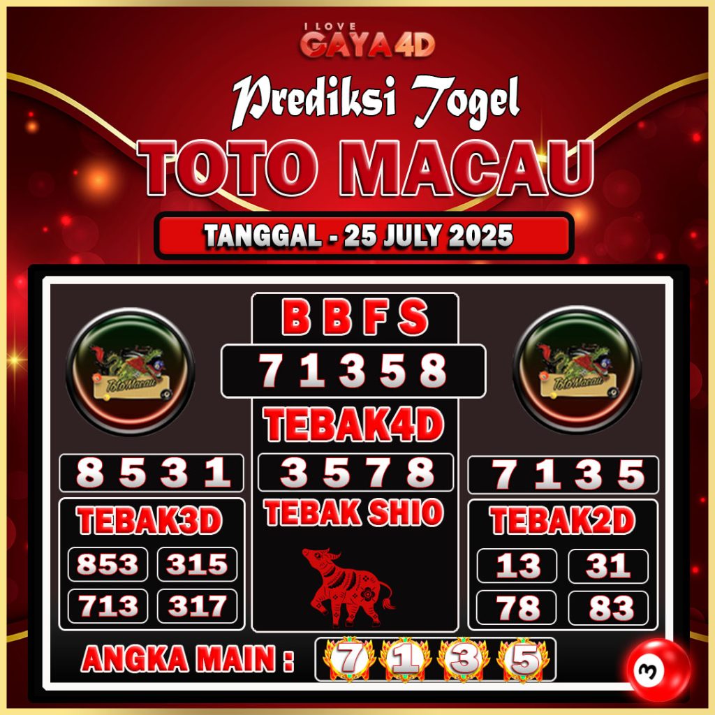 TOTO MACAU BULAN JULY 5