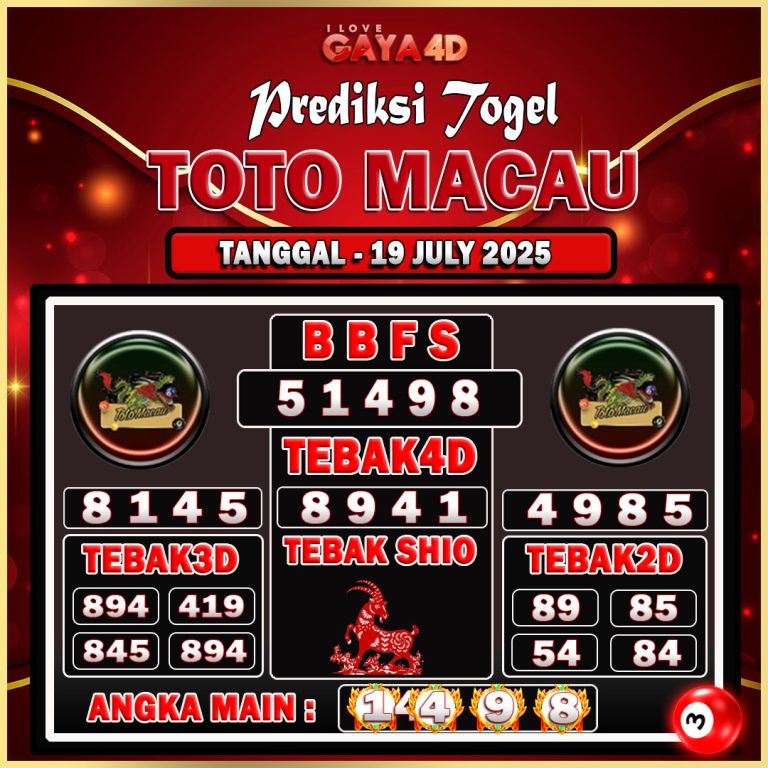 TOTO MACAU BULAN JULY 52