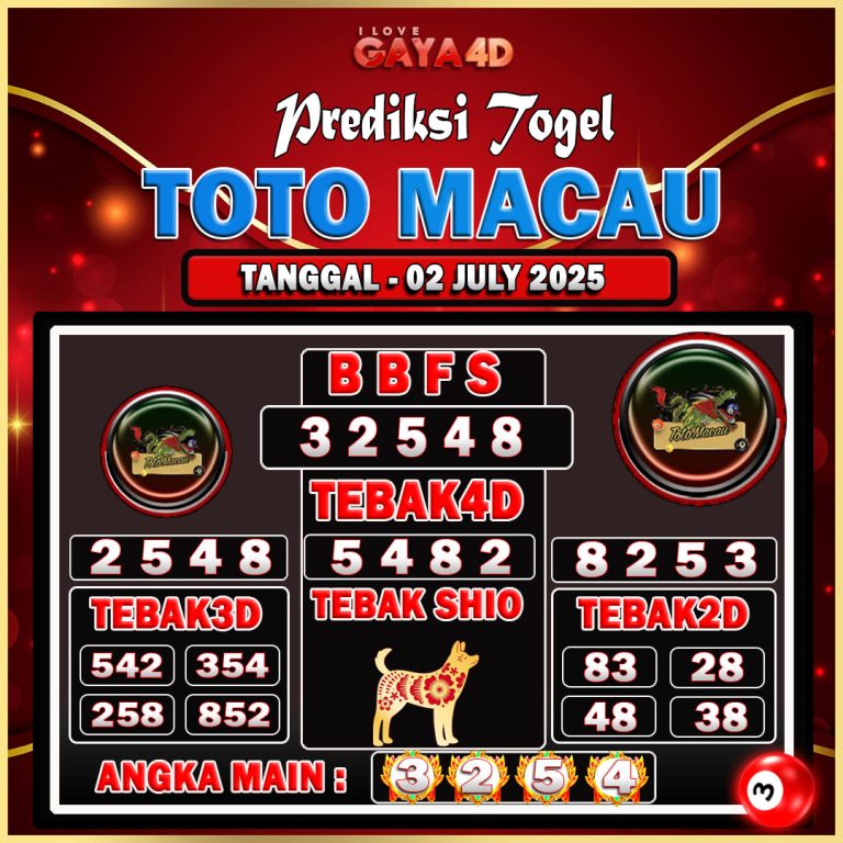 TOTO MACAU BULAN JULY 6