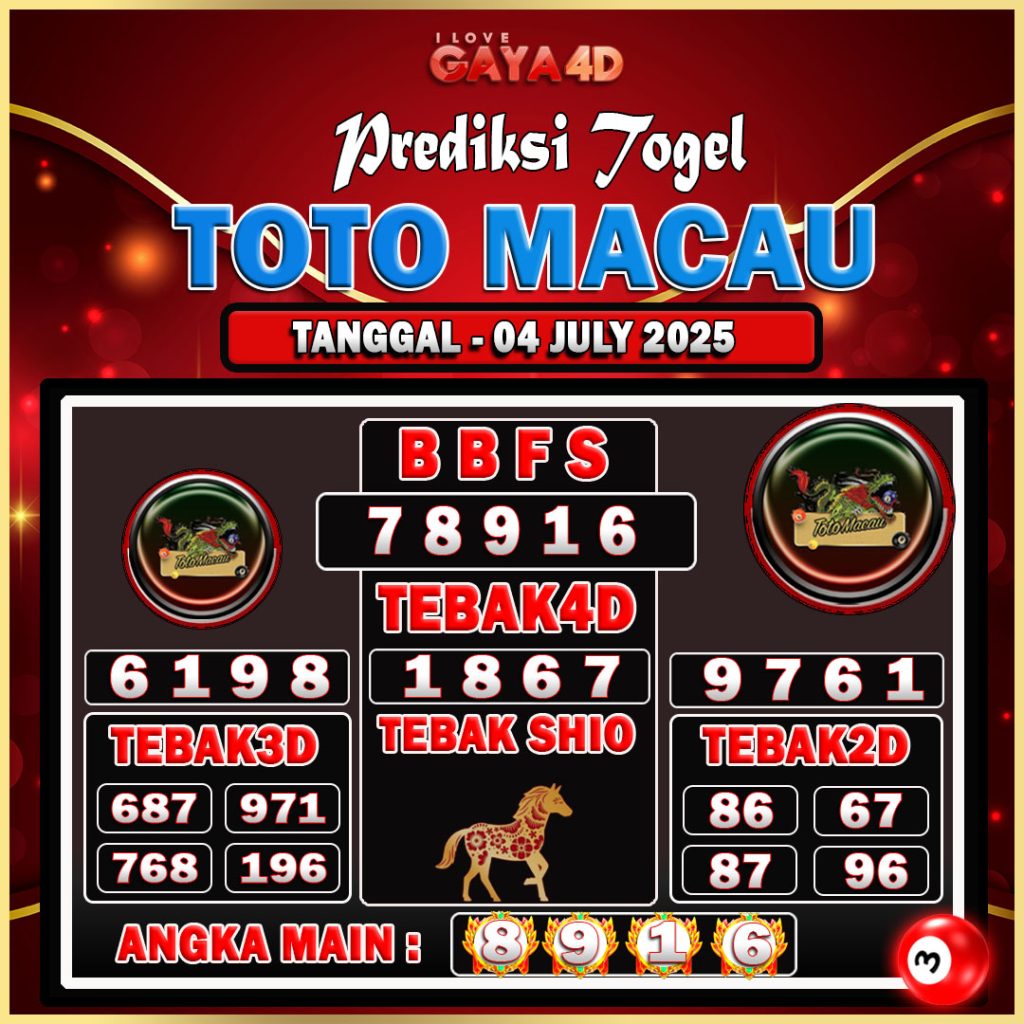 TOTO MACAU BULAN JULY 7