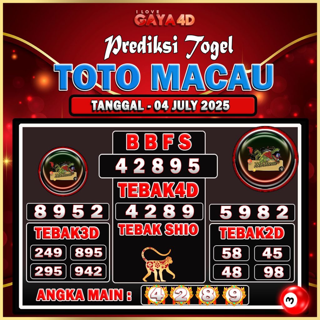 TOTO MACAU BULAN JULY 9